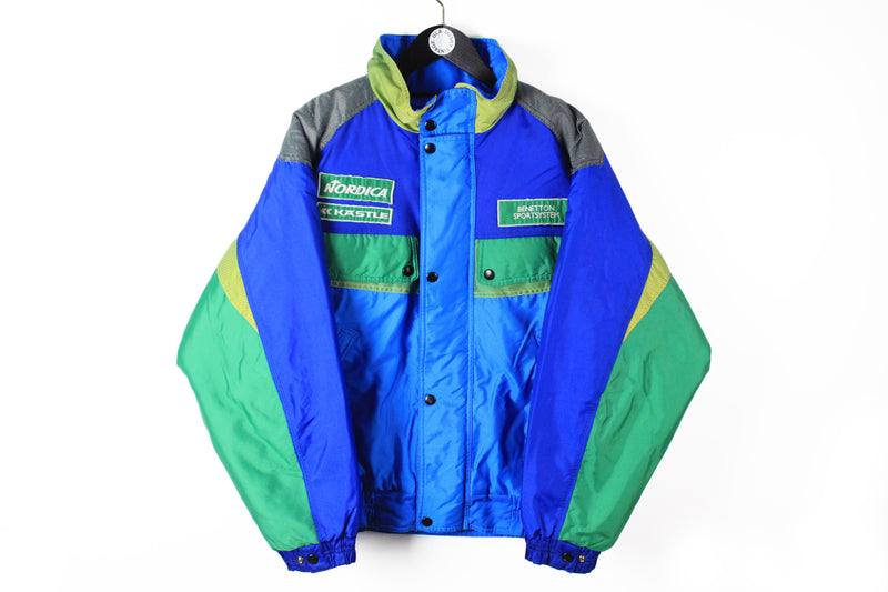 Vintage United Colors of Benetton Sportsystem Nordica Jacket XLarge blue big logo 90s sport racing F1 Formula 1 