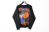 Vintage Taz Basketball Sweatshirt XLarge black big logo 90s crewneck shoot the ball