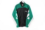 Vintage Adidas Track Jacket XLarge black green big logo 90s windbreaker