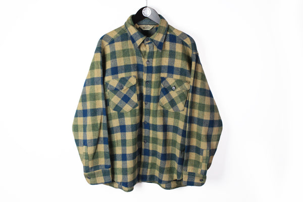 Vintage Woolrich Shirt XLarge plaid pattern 90s made in USA classic outdoor 