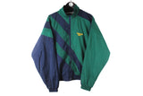 Vintage Reebok Track Jacket Medium green blue big logo 90s windbreaker sport style jacket