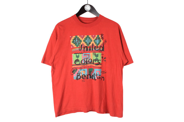 Vintage United Colors of Benetton T-Shirt Small size men's bright retro summer tee big logo 90's style short sleeve cotton top retro basic street wear