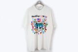 Vintage World Cup USA 94 Hanes T-Shirt XLarge white big logo football championship Mundial made in USA