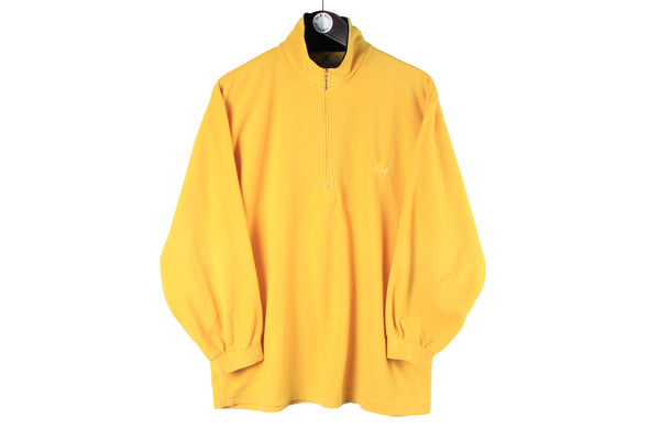 Vintage Mammut Fleece 1/4 Zip Women's Medium yellow 90s retro outdoor trekking jumper sweater