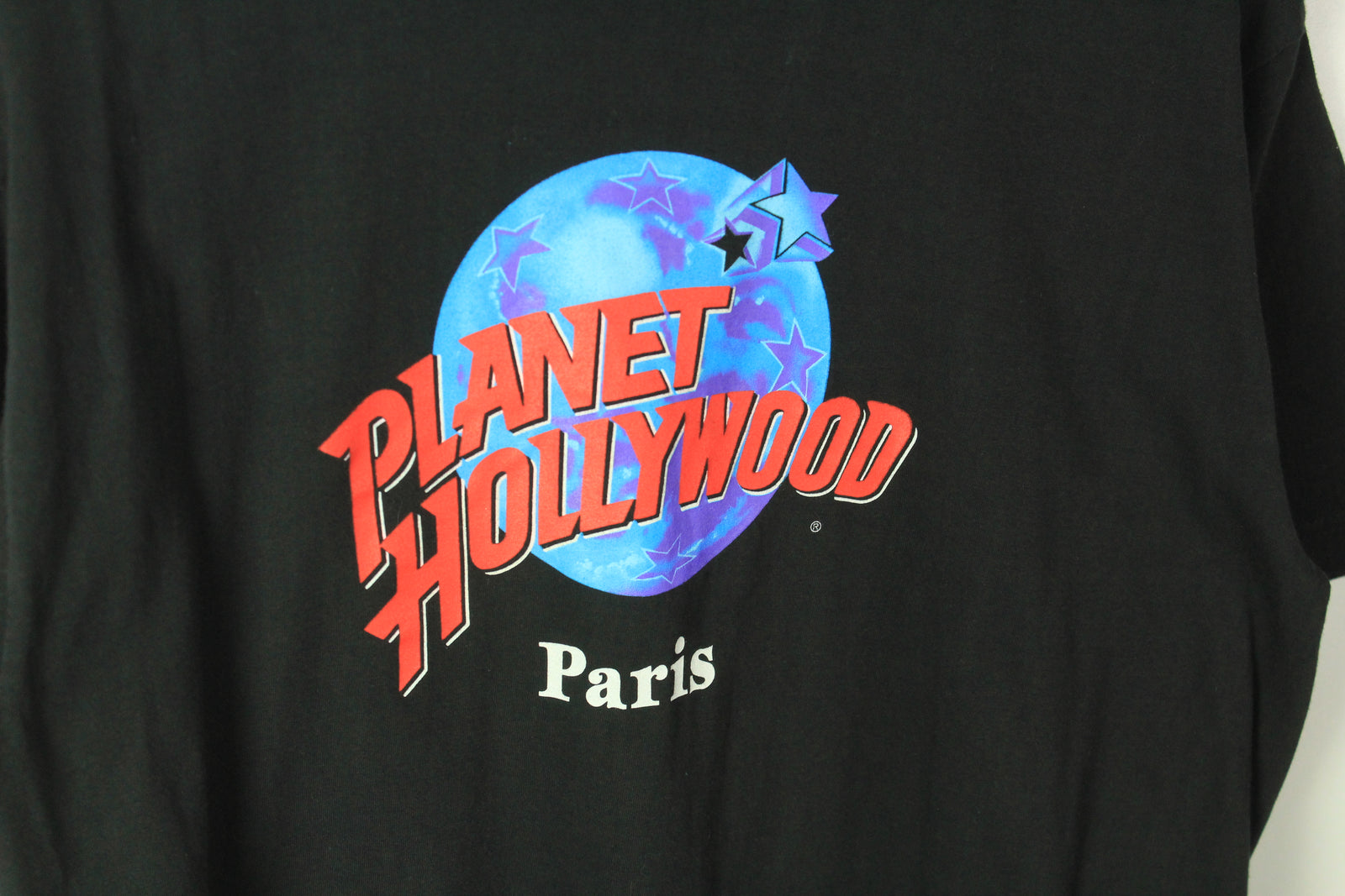 T-shirt Noir Planet Hollywood Paris – Taille L – Vintage