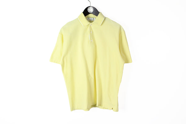 Vintage Salvatore Ferragamo Polo T-Shirt Medium luxury yellow small logo tee