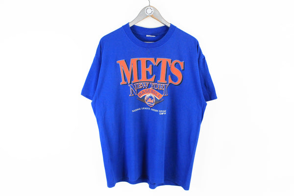 Vintage Mets New York 1993 T-Shirt XLarge blue baseball MLB big logo sport cotton tee