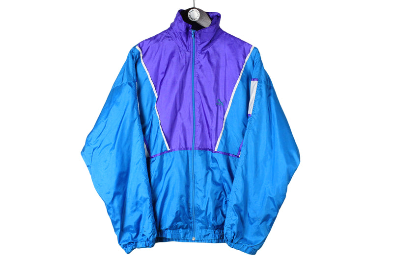 Vintage Puma Tracksuit Large size men's blur purple bright full zip windbreaker classic sport authentic athletic jacket and pants 90's 80's style street wear fitness training running