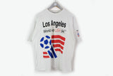 Vintage World Cup 94 USA Los Angeles T-Shirt XLarge white big logo ISL 1991 football mundial top