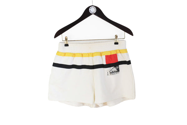 Vintage Adidas Shorts Medium white 90's retro style cotton rare above the knee 