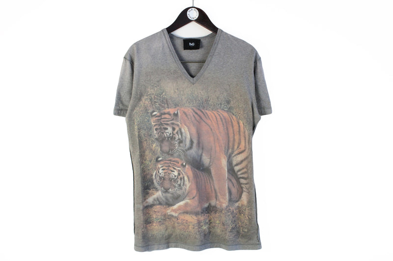 Dolce & Gabbana T-Shirt Medium tigers v-neck slim fit authentic tee Safari Lodge