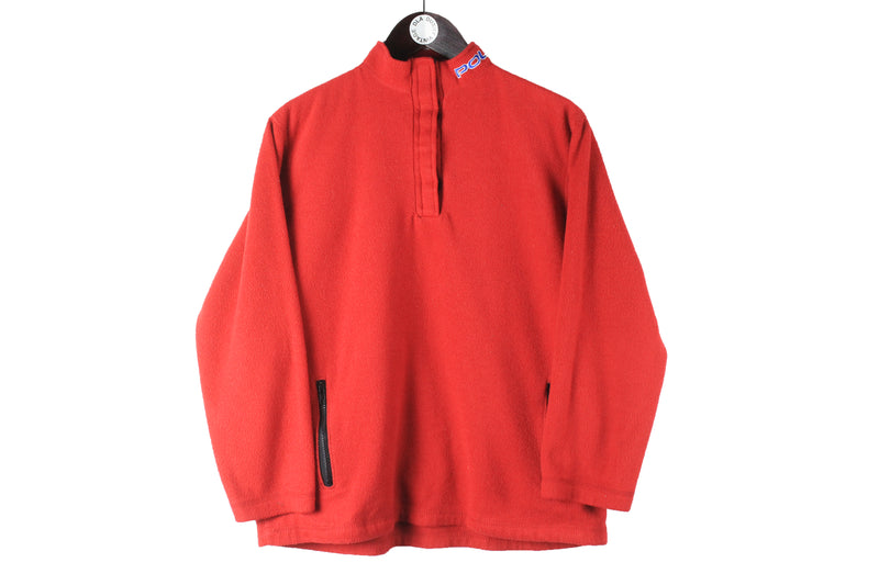 Vintage Polo by Ralph Lauren Fleece 1/4 Zip Women's Medium red 90s retro USA sport style ski sweater