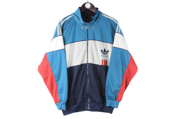 Vintage Adidas Track Jacket Medium big logo blue 90s retro wild style crazy wear sport windbreaker