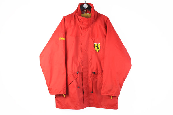 Vintage Ferrari Jacket XLarge red small logo red 90s retro formula 1 F1 Michael Schumacher windbreaker