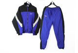 Vintage Reebok Tracksuit Large blue black 90s sport style windbreaker athletic suit retro oversize 