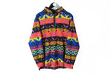 Vintage Fleece 1/4 Zip Small multicolor 90s winter ski sweater