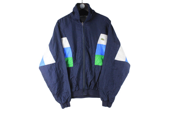 Vintage Lacoste Tracksuit XLarge blue 90s retro navy full zip windbreaker jacket and track pants sport wear