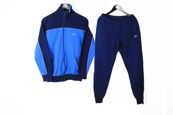 Vintage Puma Tracksuit Small navy blue 80s windbreaker sport style suit