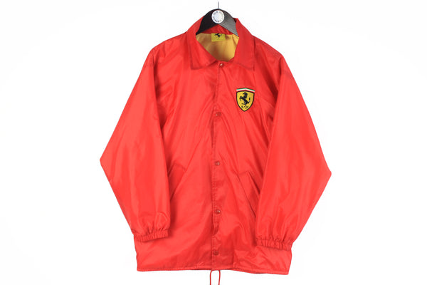 Vintage Ferrari Jacket Small red collared 90s michael schumacher big logo Formula 1 F1 racing coach jacket