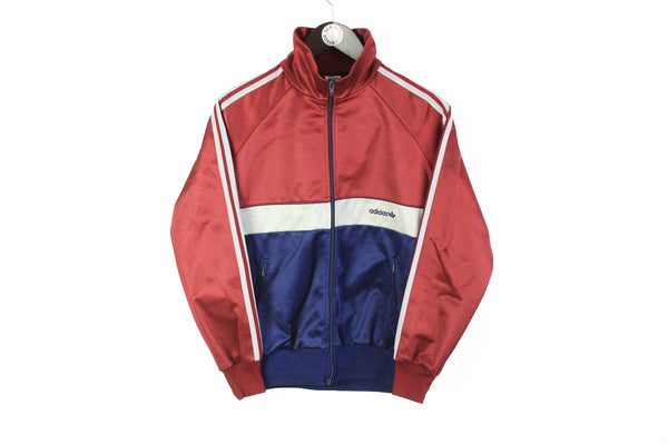 Vintage Adidas Track Jacket Small red blue 80s made in Hungaria windbreaker full zip