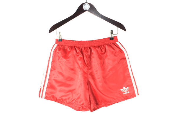 Vintage Adidas Shorts Medium red 90s retro sport style classic 3 stripes shorts