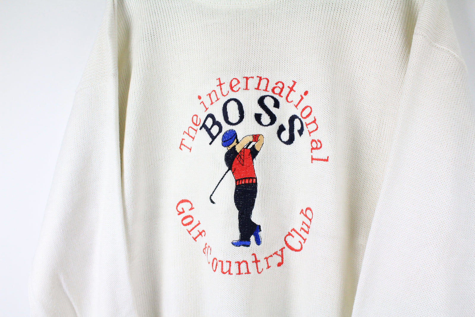 80s 90s OLD HUGO BOSS ウール セーター アーカイブ Vintage HUGO BOSS Sweater Big Logo Size L Men's 90's 80's