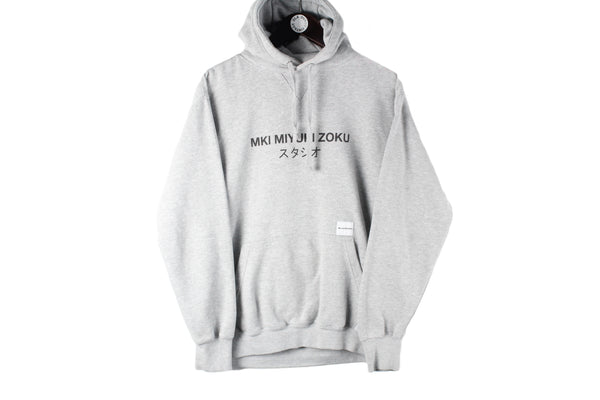 Mki Miyuki Zoku Hoodie Medium gray hooded jumper authentic streetwear Japan brand big logo