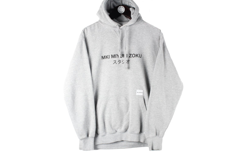 Mki Miyuki Zoku Hoodie Medium gray hooded jumper authentic streetwear Japan brand big logo