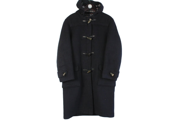 Vintage Burberrys Coat Medium size men's wool jacket long fit winter wool wear hooded classic outfit London style made in England retro rare street style basic luxury clothing warm gentelmens