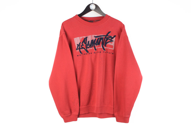 Vintage Fishbone Sweatshirt Medium red big logo 90s crewneck hip hop style graffiti jumper