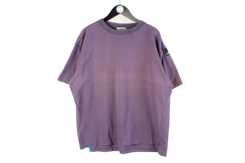 Vintage Adidas Equipment T-Shirt XLarge purple 90s retro style cotton sport shirt