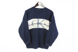 Vintage Calvin Klein Sweater Women's XSmall blue big logo 90s pullover