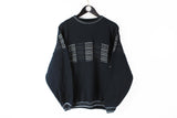Vintage Carlo Colucci Sweatshirt Medium / Large black 90s sport jumper retro style sweater