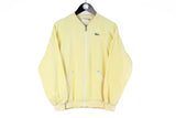 Vintage Lacoste Cotton Bomber Women's Medium yellow jacket light wear full zip cardigan 90s made in France sweatshirt