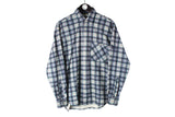 Vintage Salewa Shirt Medium plaid pattern outdoor soft 90s Polarlite cotton shirt
