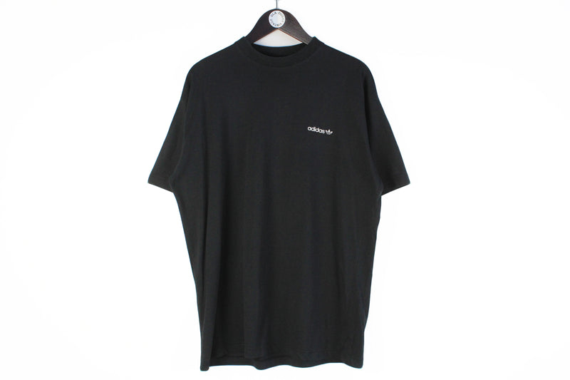 Vintage Adidas T-Shirt XLarge black minimalistic classic oversize 90s retro basic top