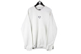 Vintage Nike Sweatshirt XXLarge white small center logo 00s oversize crewneck authentic sport jumper