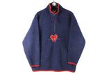 Vintage Mickey Fleece Small size men's unisex 1/4 zip winter warm sweater Disney World 90's cartoon streetwear 