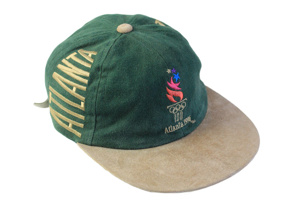 Vintage Atlanta 1996 Olympic Games Cap green 90's sport hat big logo