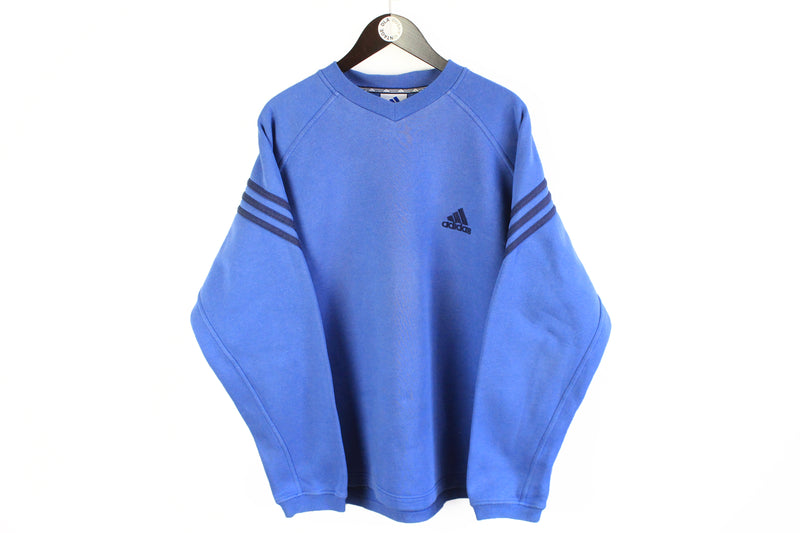 Vintage Adidas Sweatshirt XLarge / XXLarge blue 90s small logo crewneck sport jumper