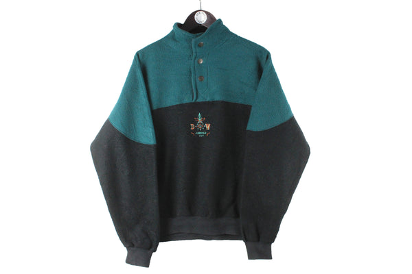 Vintage Fleece Medium size button up basic winter jumper rare retro style 90's ski outfit