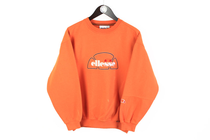 Vintage Ellesse Sweatshirt Small orange big logo 90s crewneck