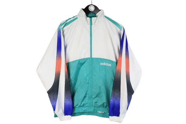 Vintage Adidas Track Jacket Women's Large size classic sport retro wear 90's 80's outfir authentic athletiv multicolor wear hip hop outfit