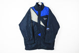 Vintage Reebok Jacket Large blue big logo 90s sport style winter puffer