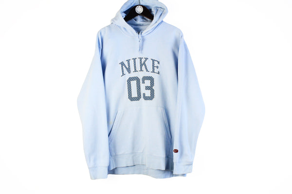 Vintage Nike Hoodie XLarge blue 00s oversize big logo authentic retro hooded jumper