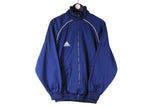 Vintage Adidas Track Jacket Medium navy blue 90s full zip windbreaker sport style