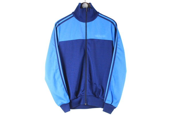 Vintage Adidas Track Jacket Medium blue 80s made in Thailand retro sport classic 3 stripes windbreaker