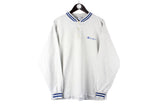 Vintage Champion Sweatshirt Large size men's 90's streetwear sport athletic authentic retro outfit light gray