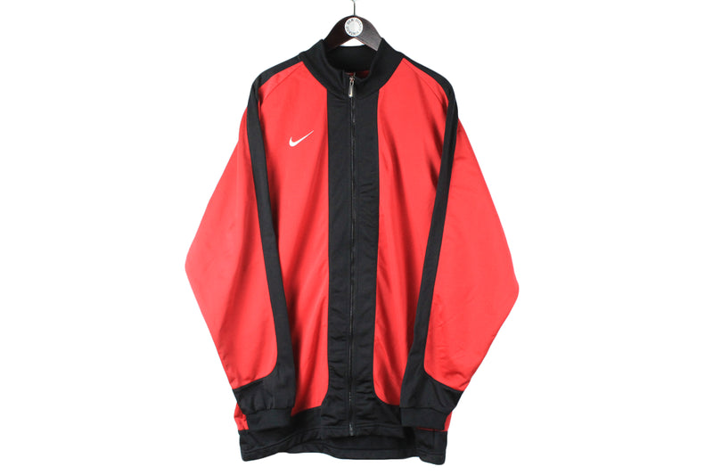 Vintage Nike Track Jacket XXLarge red black 90s authentic sport style windbreaker