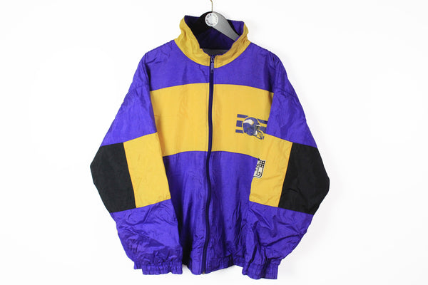 Vintage Vikings Minnesota Jacket XLarge purple yellow 90s NFL football sport jacket windbreaker